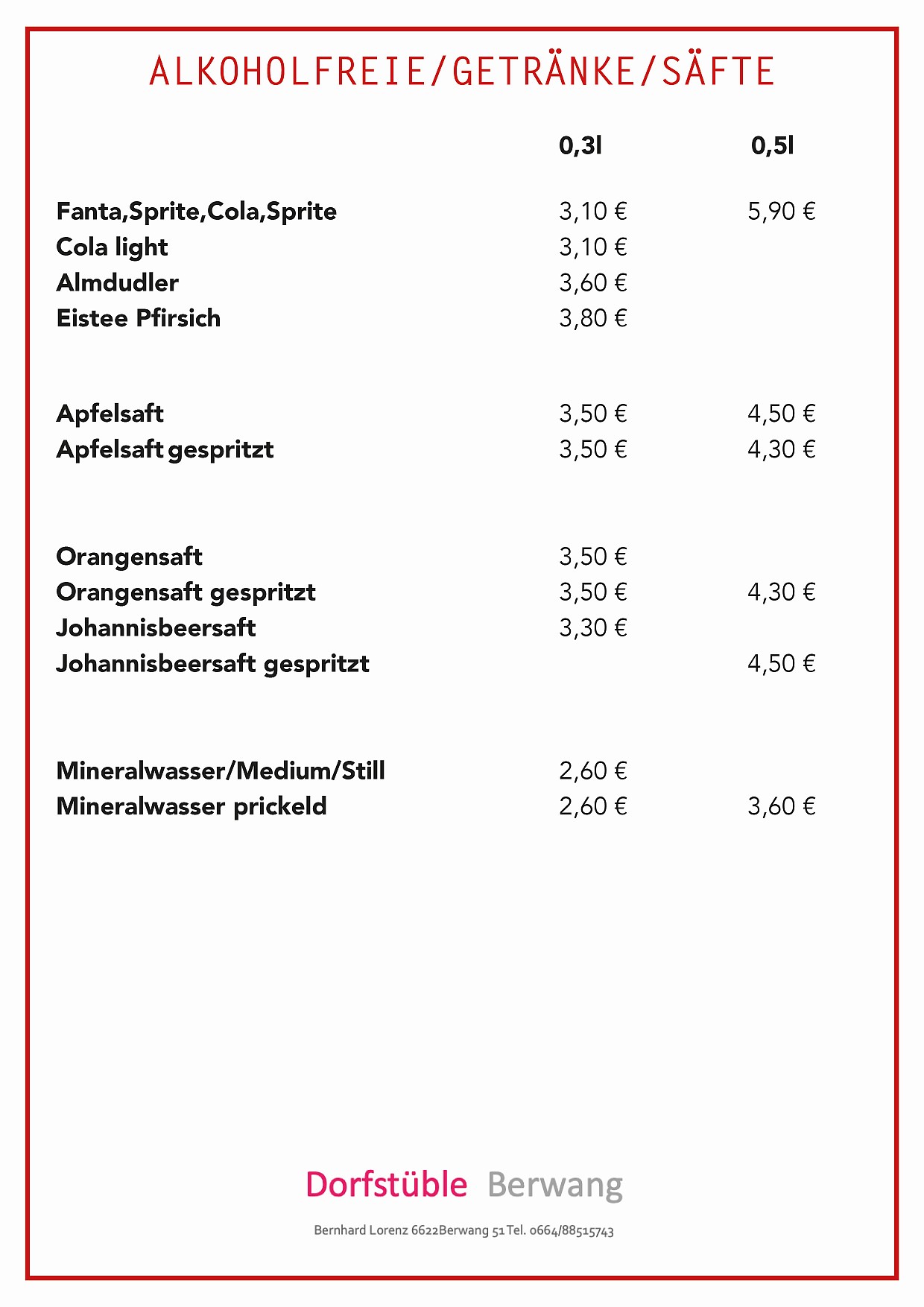 Speisekarte 5